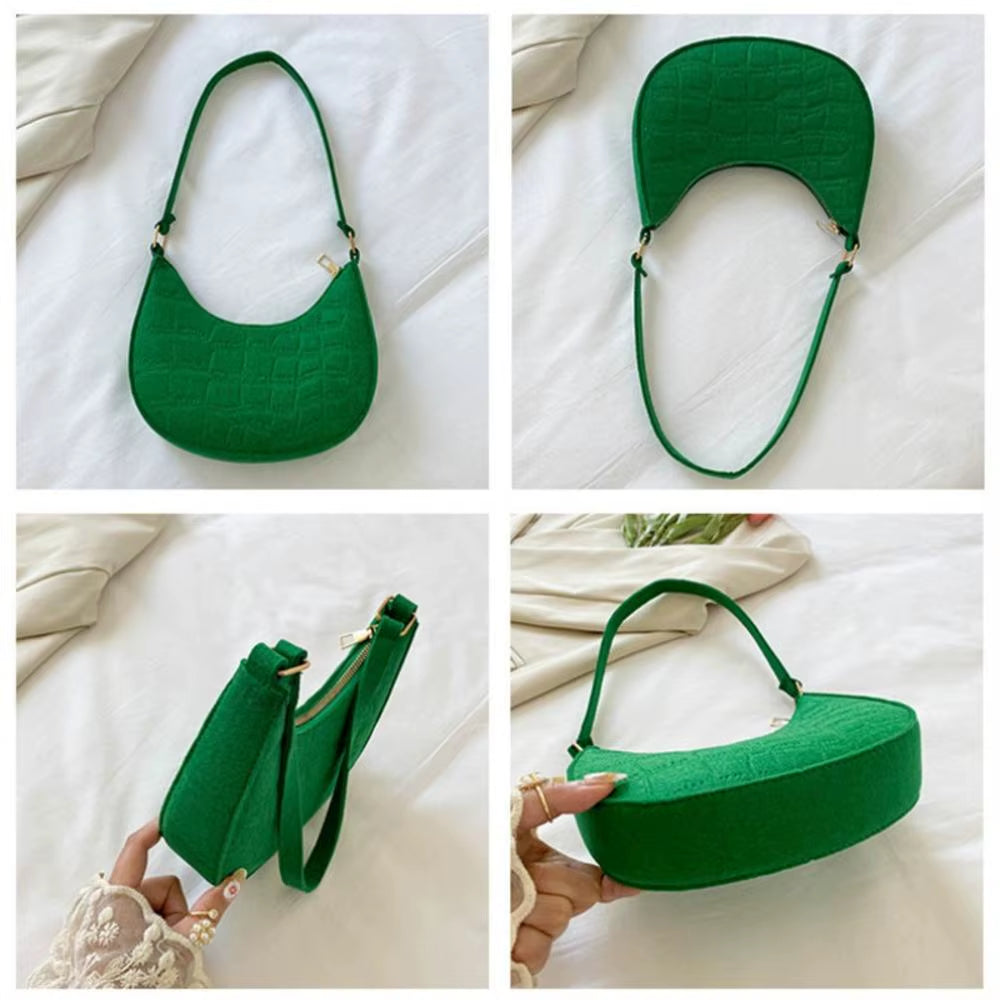 Mini Shoulder Underarm Bags Fashion Women Handbags Small Solid Color Casual Female Green Pouch Hot Sale Ladies Leather Tote Bag