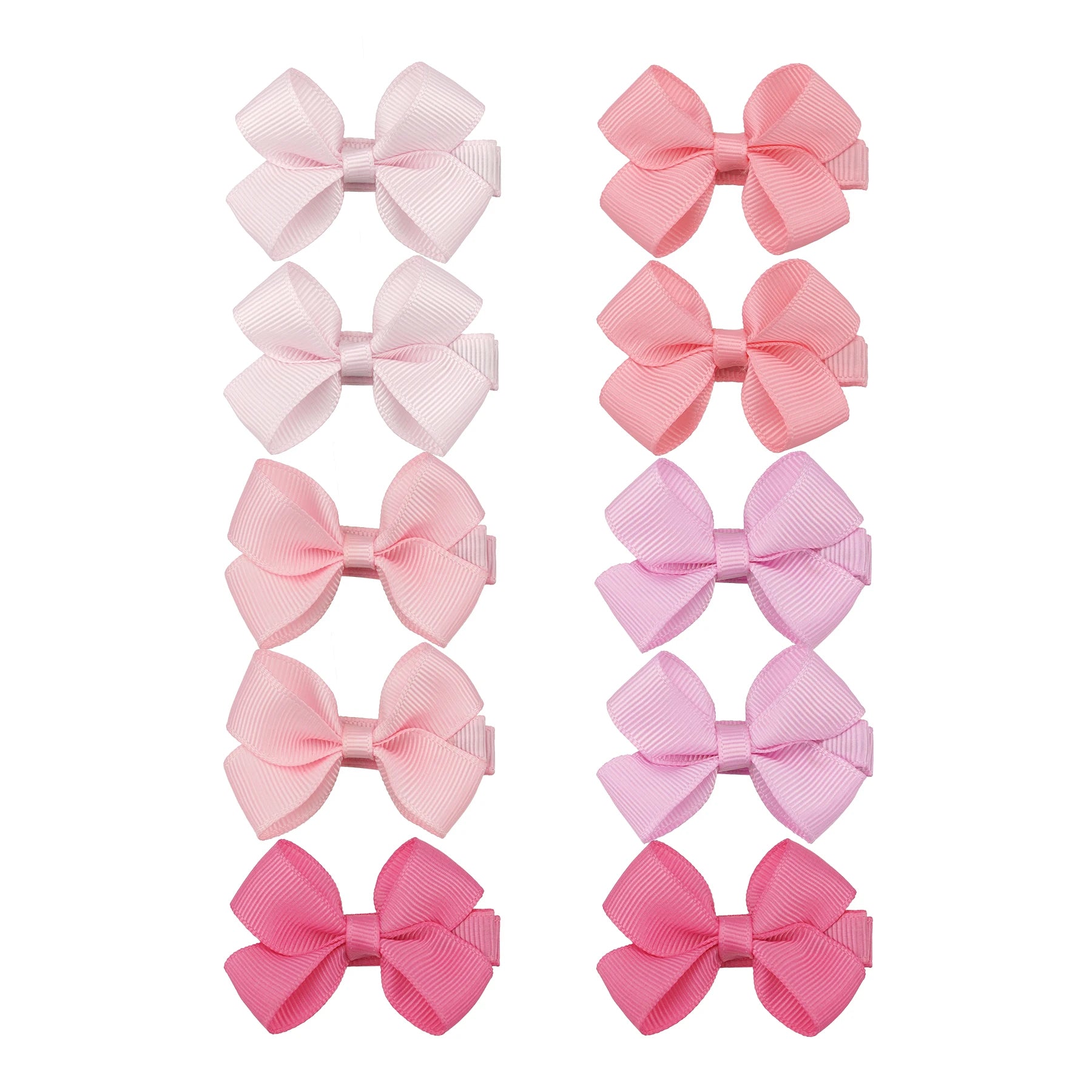 10Pcs Tiny Baby Bows Clips Fully Covered 2" Hair Bows Barrettes Clips Hair Accessories for Baby Girls Infants and Toddlers in Pa